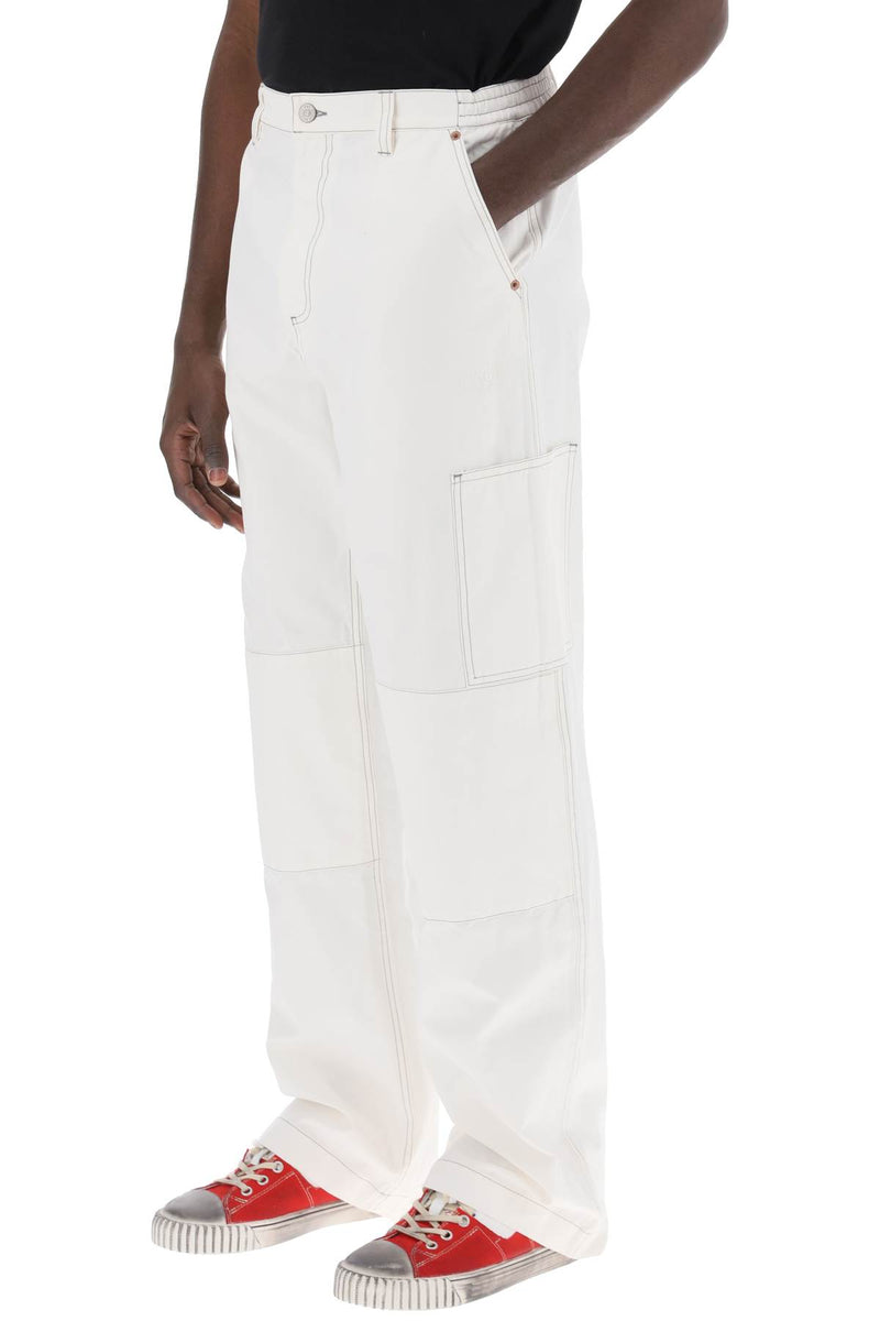 Maison Margiela Wide Cotton Canvas Trousers For Men Or Women White