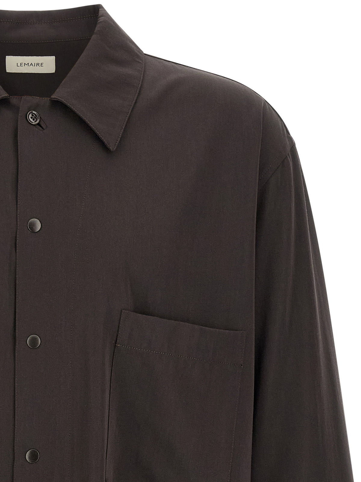 Lemaire Brown Wool Gabardine Overshirt