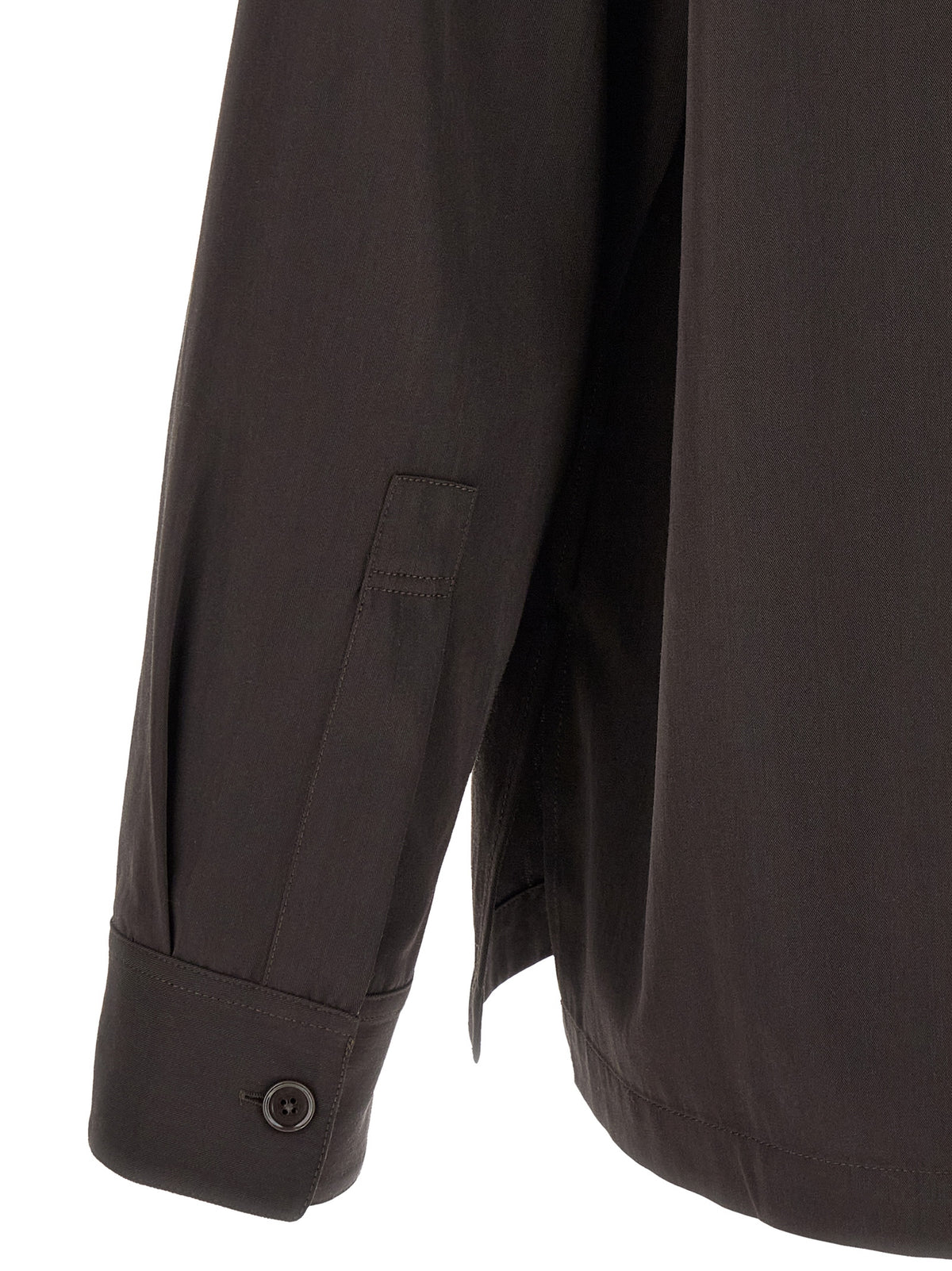Lemaire Brown Wool Gabardine Overshirt