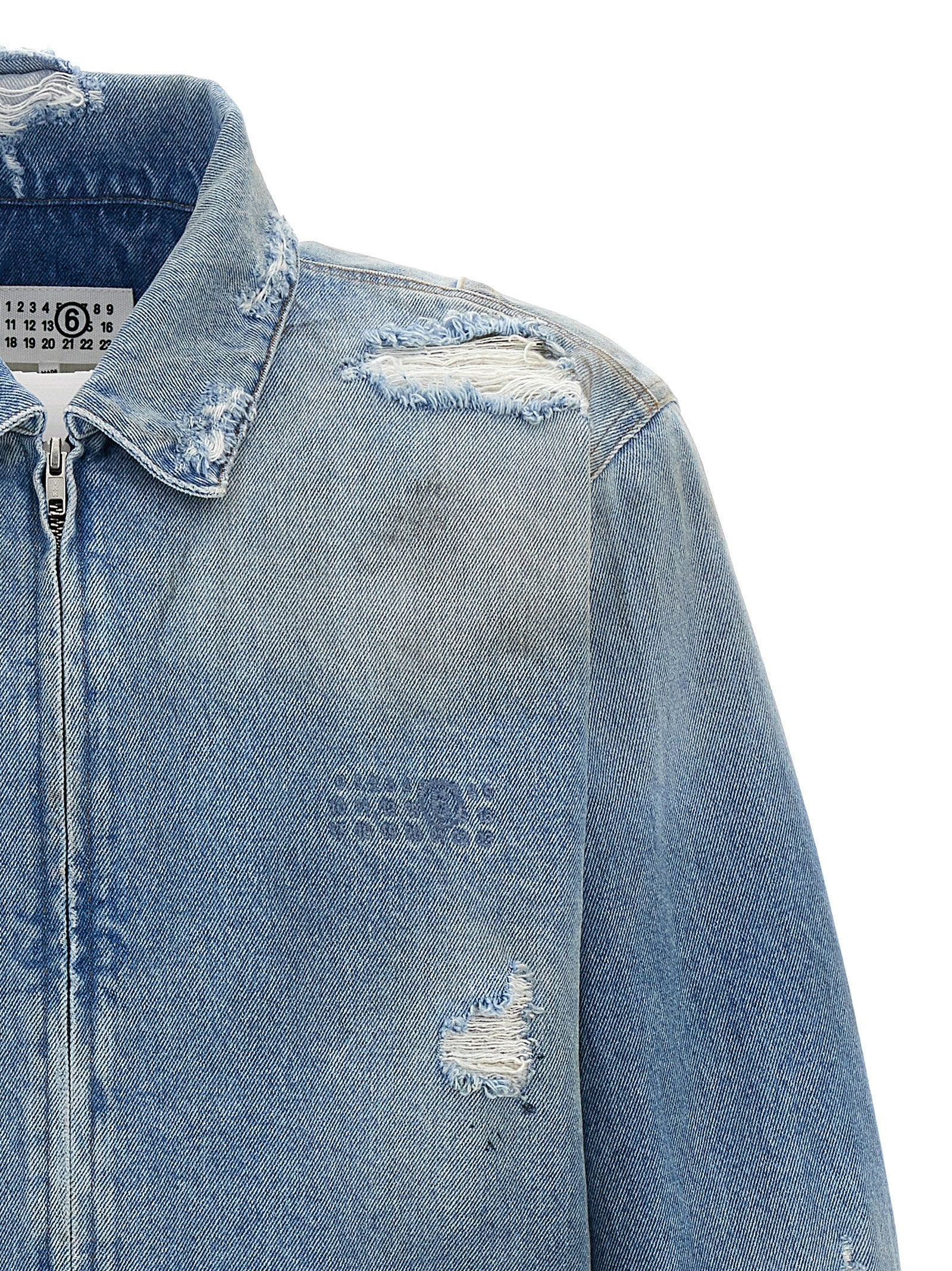 Mm6 Maison Margiela Denim Jacket With Used Effect