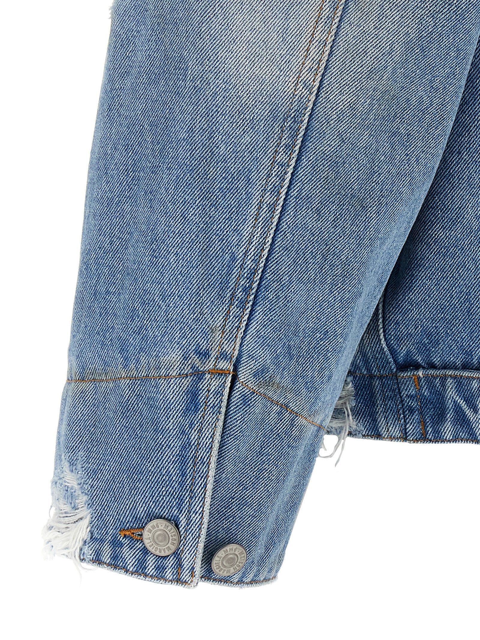 Mm6 Maison Margiela Denim Jacket With Used Effect
