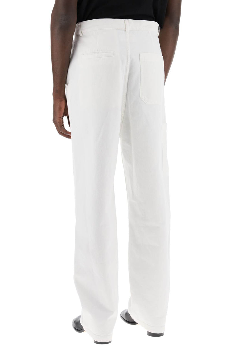 Maison Margiela Cotton Bull Pants In Eight Words White