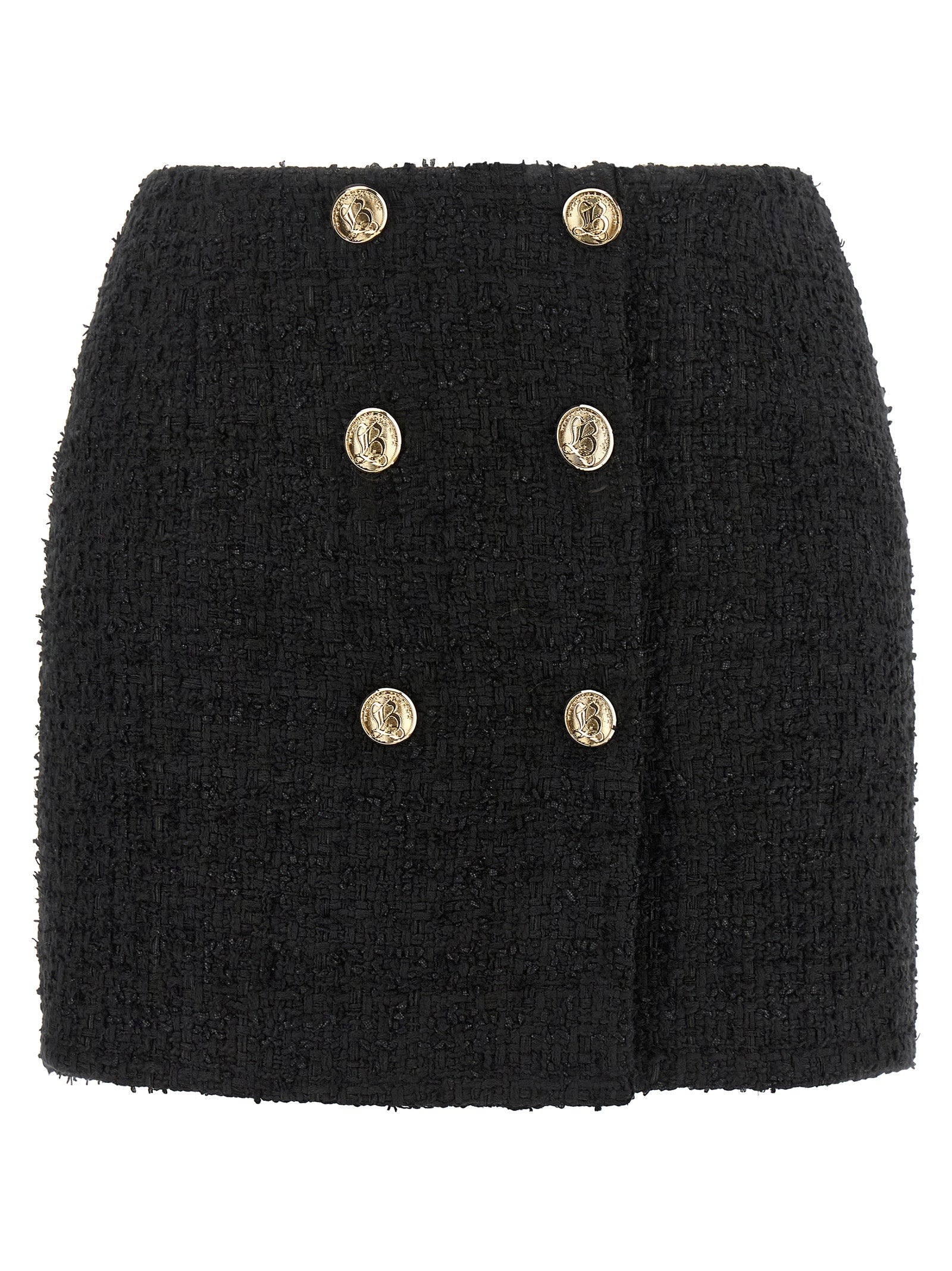 Balmain Embossed Button Detail Miniskirt