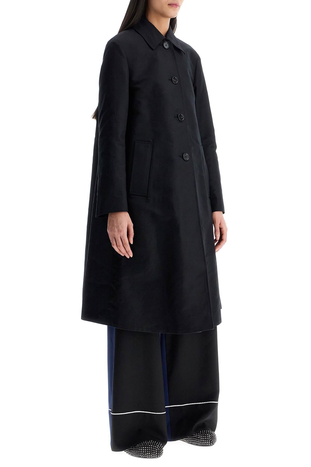 Marni Minimalist Black Cotton Raincoat For Women