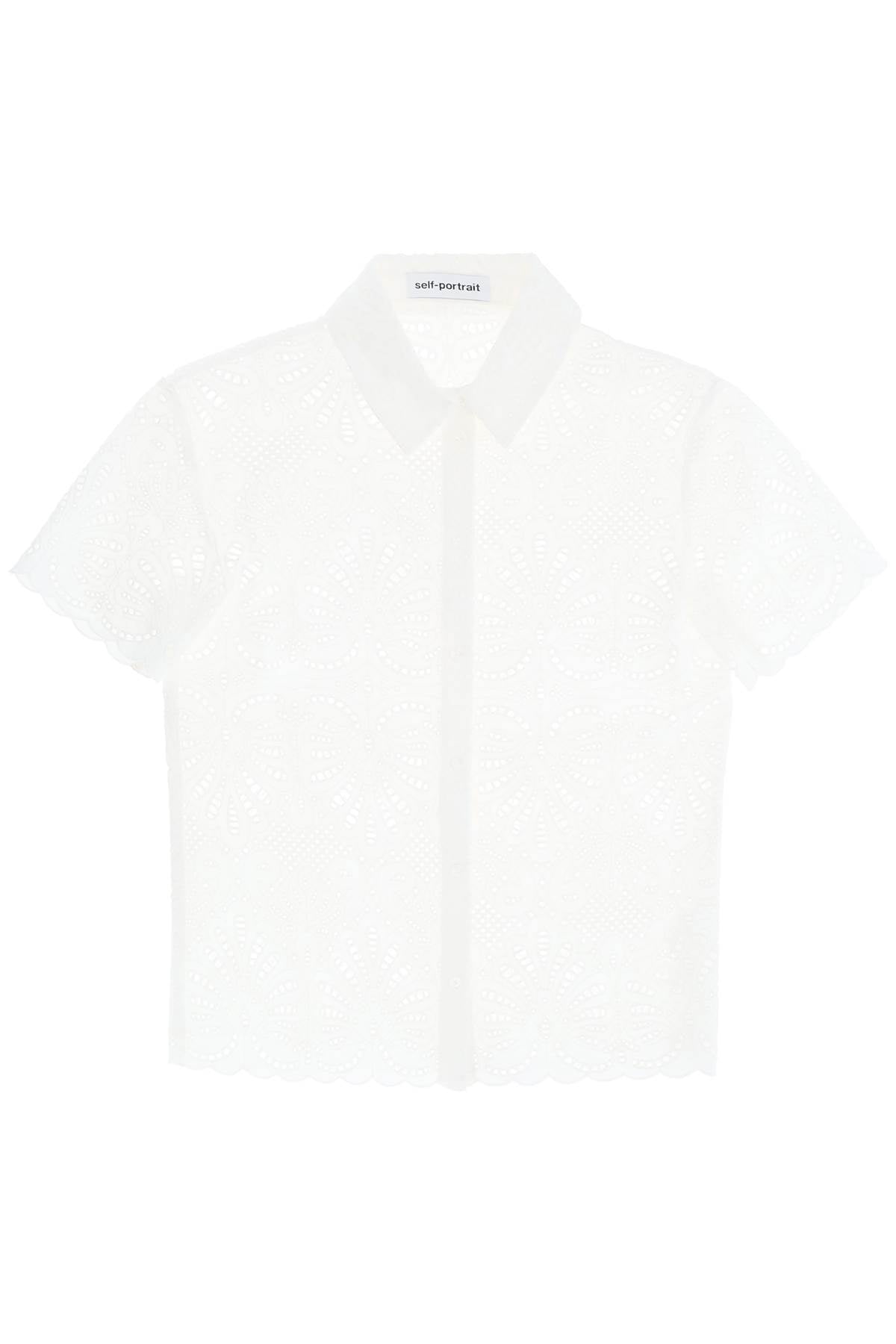 Self Portrait Short-Sleeved Sangallo Lace Shirt