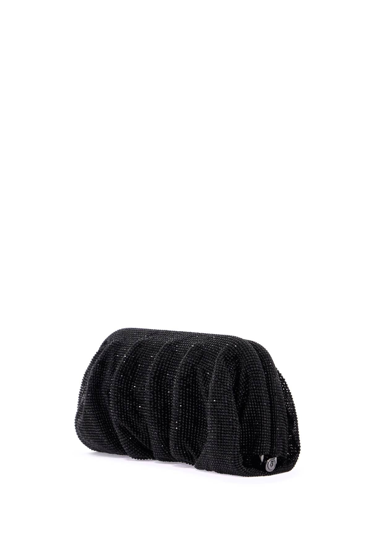 Benedetta Bruzziches Elegant Large Black Rhinestone Evening Bag For Ceremony