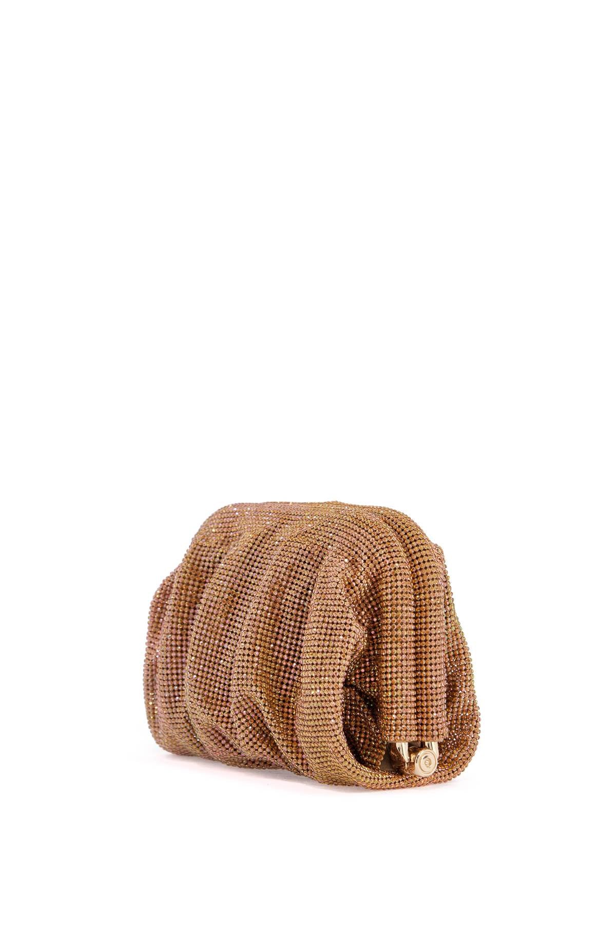 Benedetta Bruzziches La Petite Handbag In Gold Strass Mesh From The Venus Collection