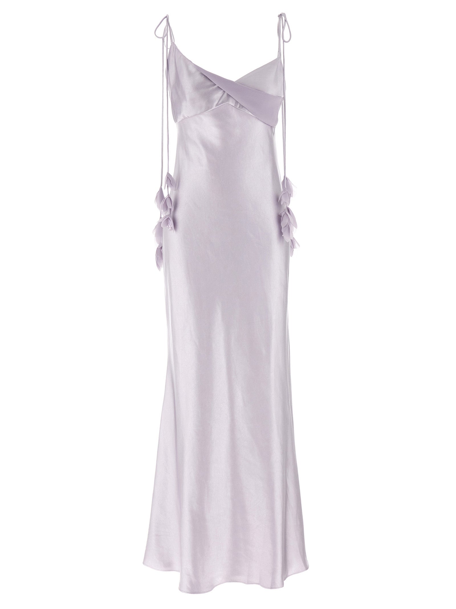 Self Portrait 'Lilac Satin Flower Maxi' Dress