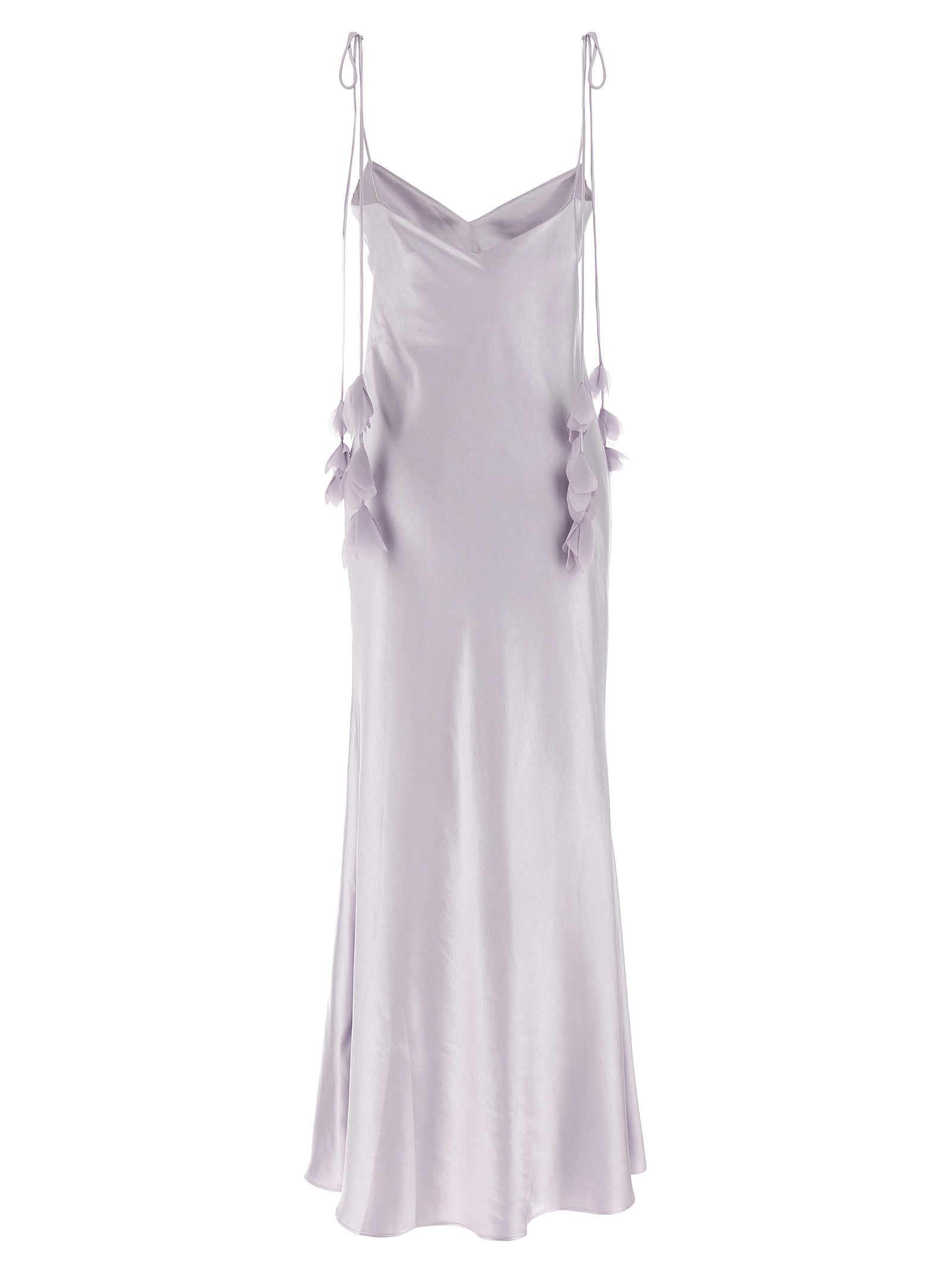 Self Portrait 'Lilac Satin Flower Maxi' Dress