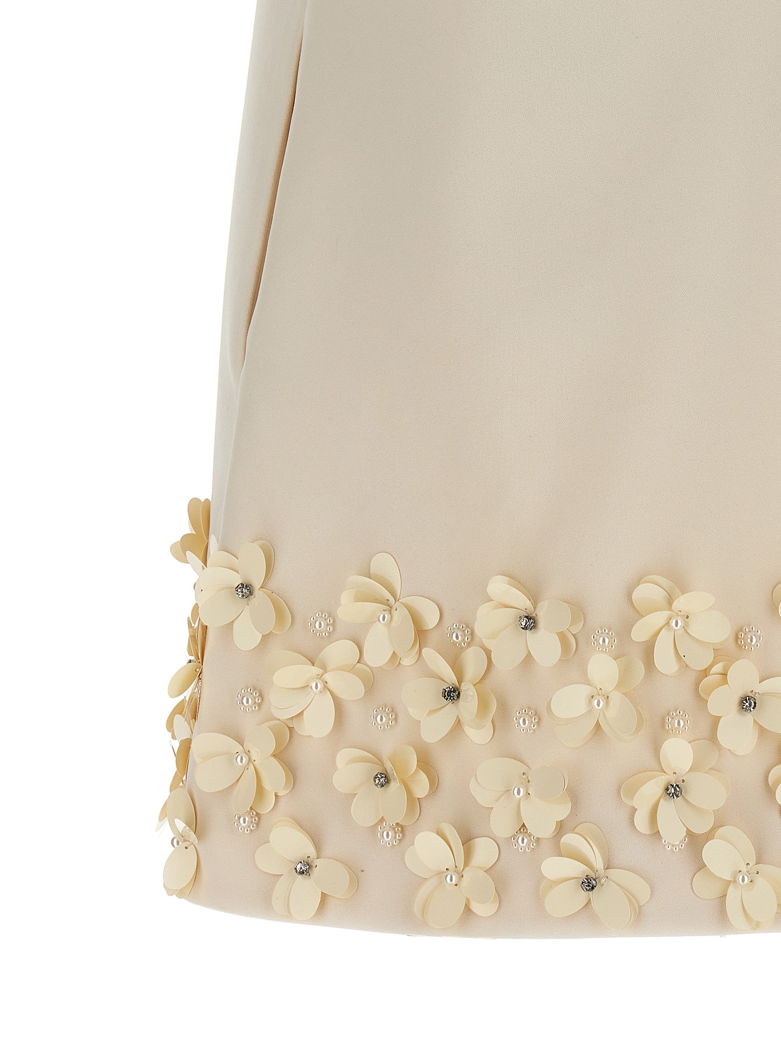 Self Portrait 'Cream Crepe 3D Sequin Mini' Dress