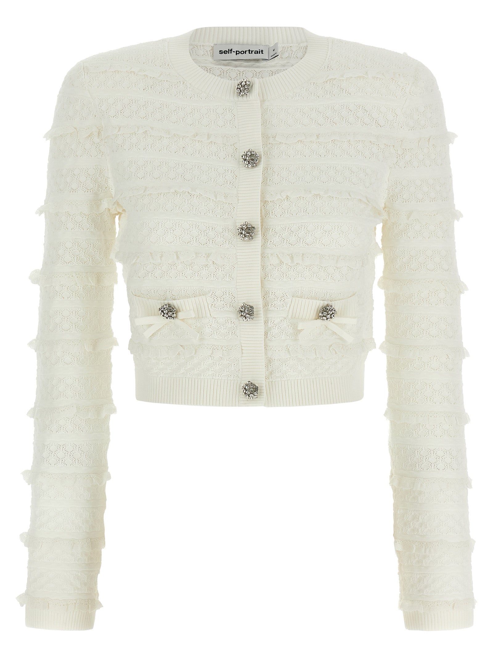 Self Portrait 'Pointelle Diamante' Cardigan