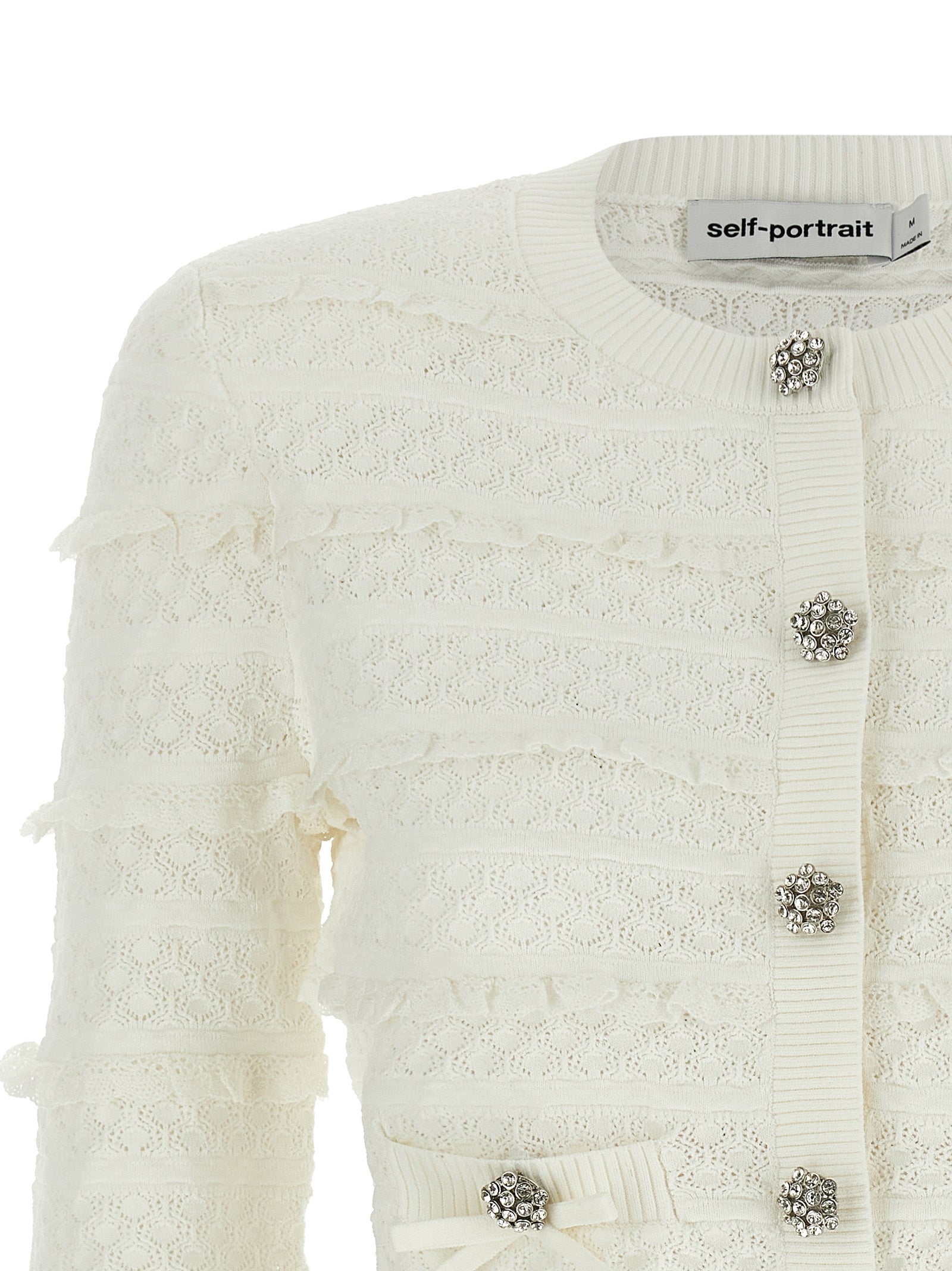 Self Portrait 'Pointelle Diamante' Cardigan