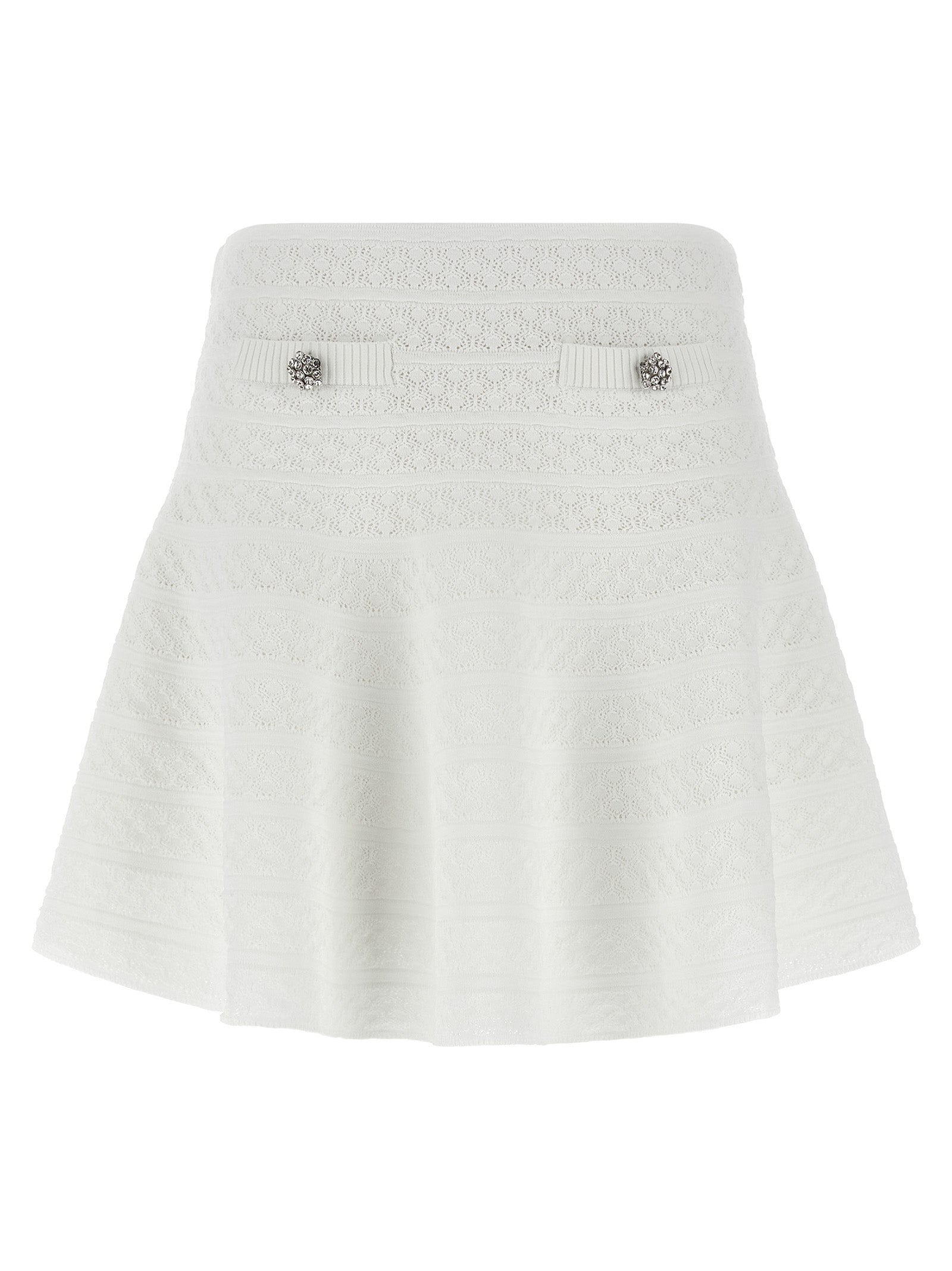 Self Portrait 'Pointelle Knit' Mini Skirt