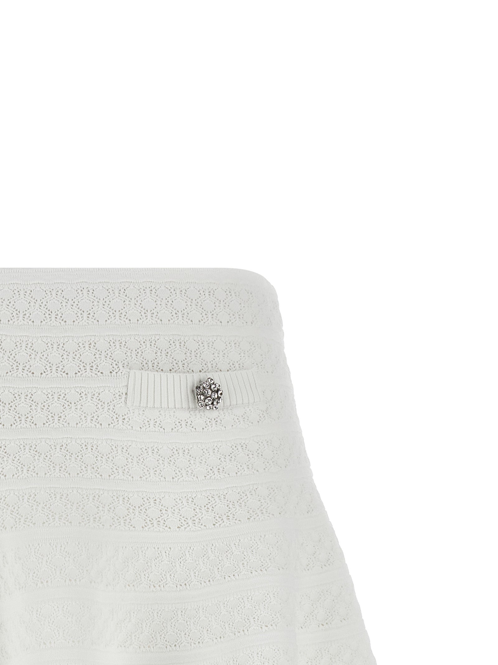 Self Portrait 'Pointelle Knit' Mini Skirt