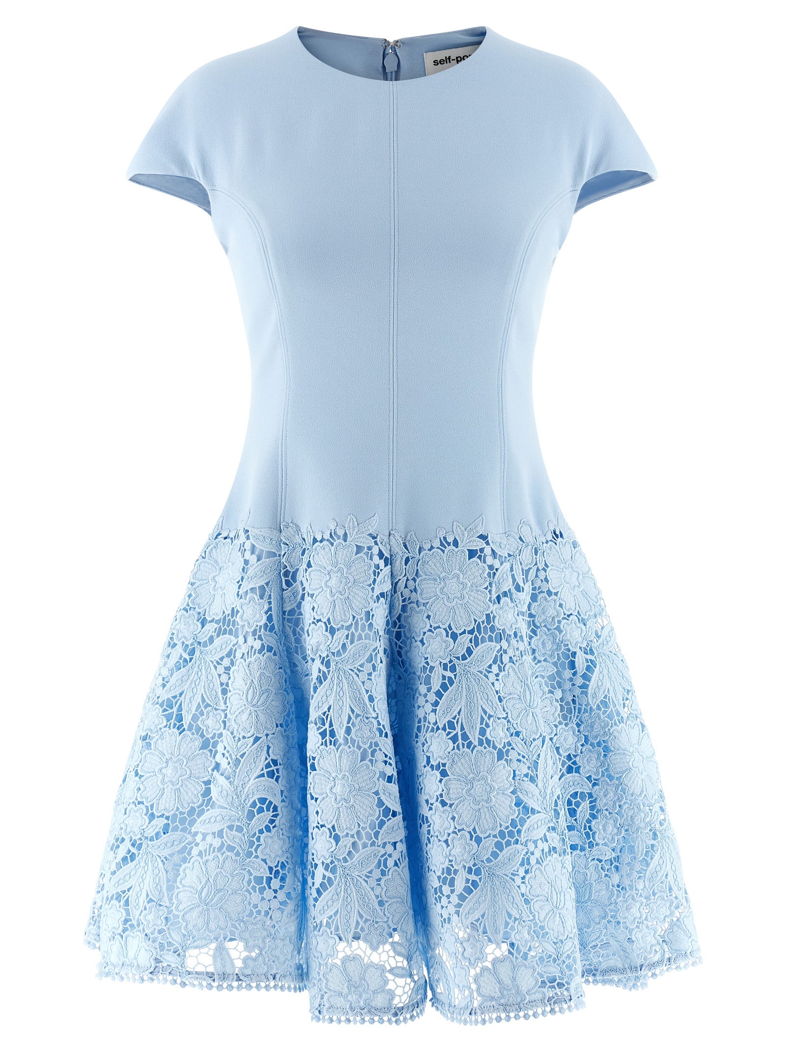 Self Portrait 'Blue Crepe Lace' Dress