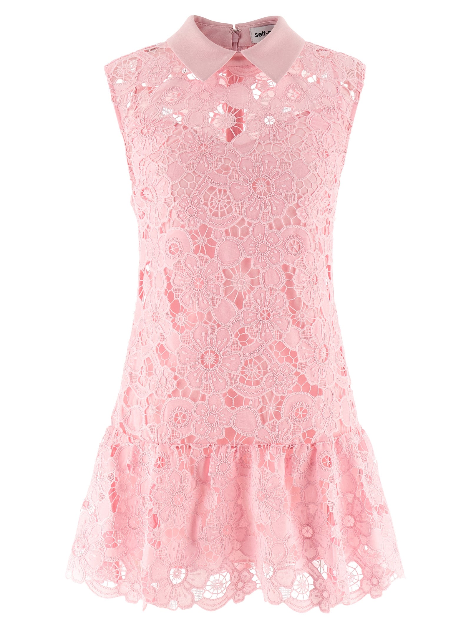 Self Portrait 'Pink Lace Collared' Dress