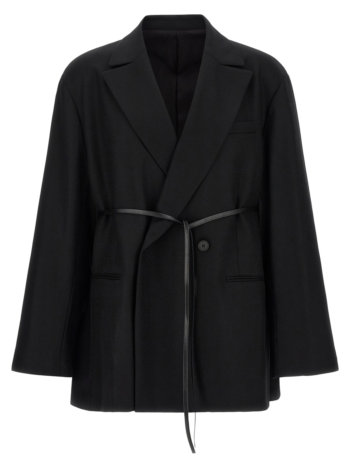 Ssstein Flannel Belted Blazer