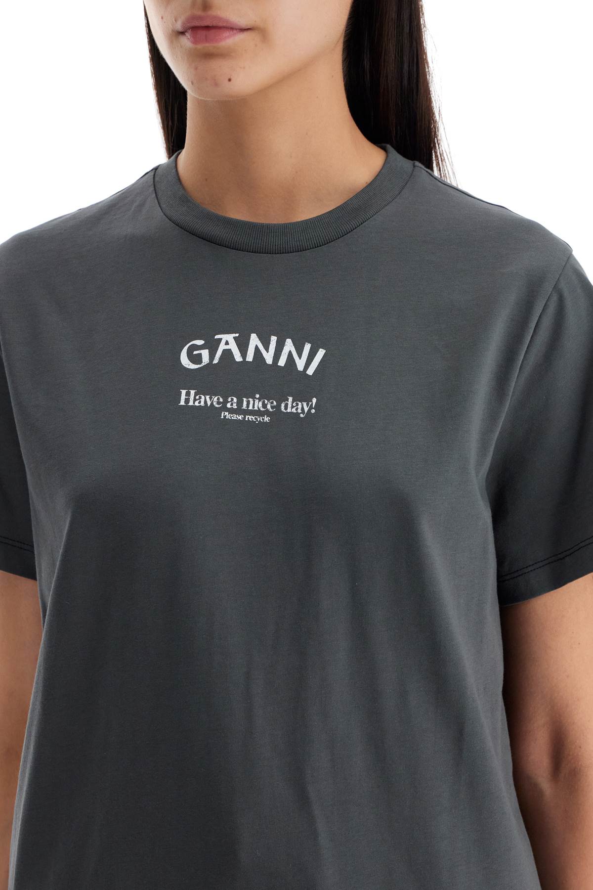 Ganni Printed Relaxed Fit T-Shirt