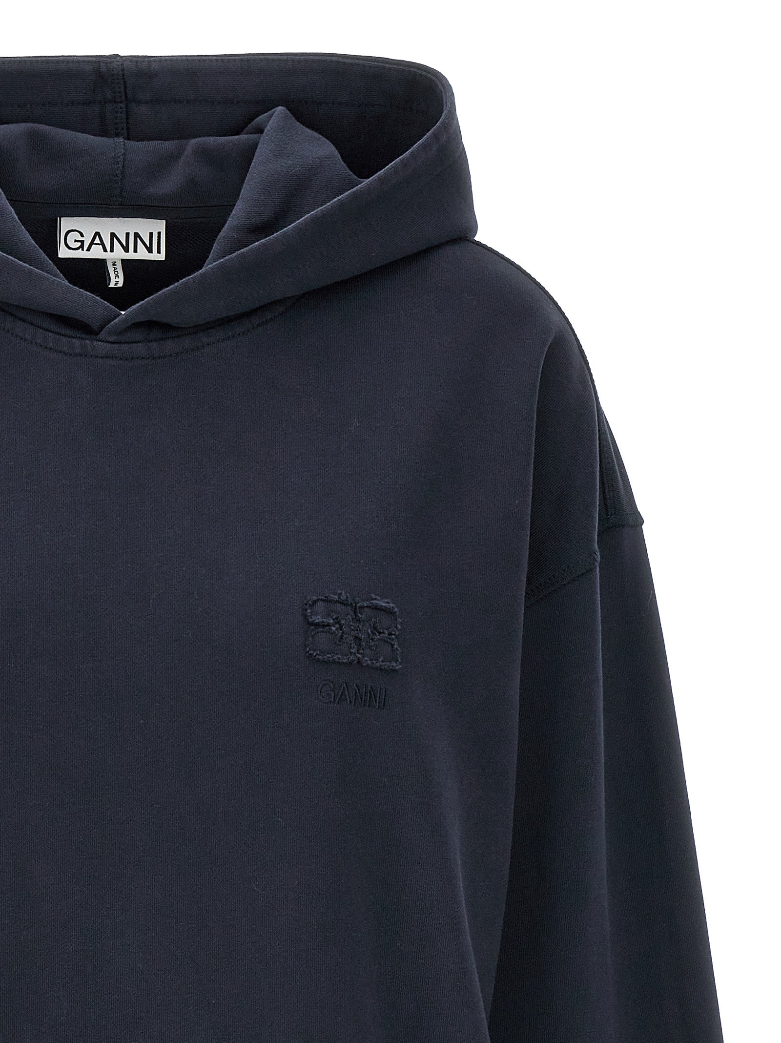 Ganni Logo Embroidery Hoodie