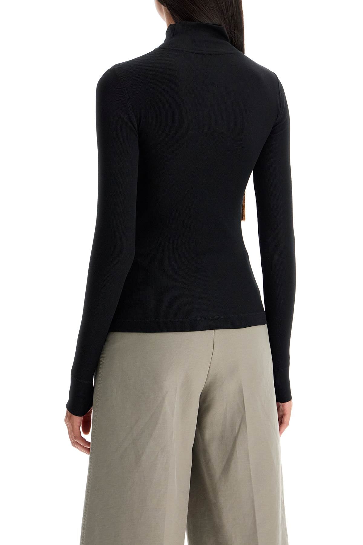 Ganni Long-Sleeved Ribbed Top