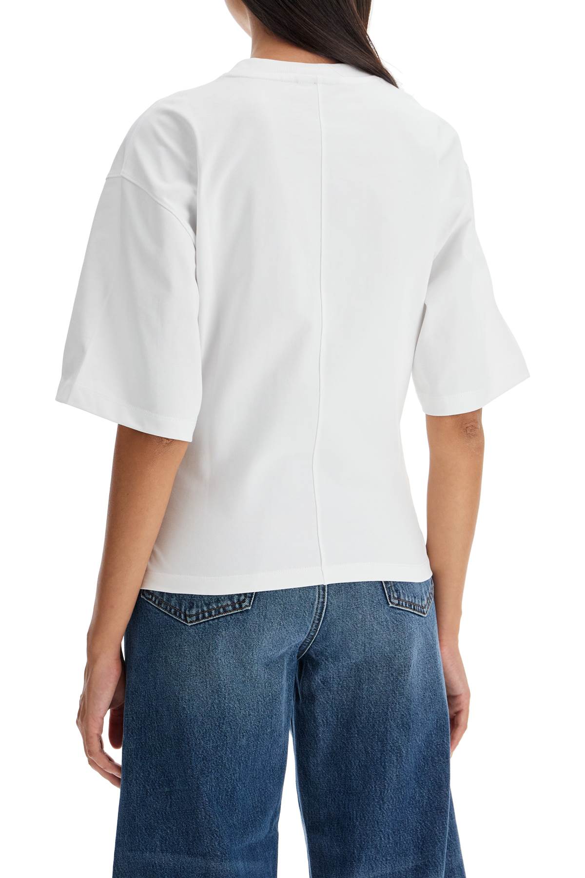 Ganni T-Shirt With Frayed Embroidery