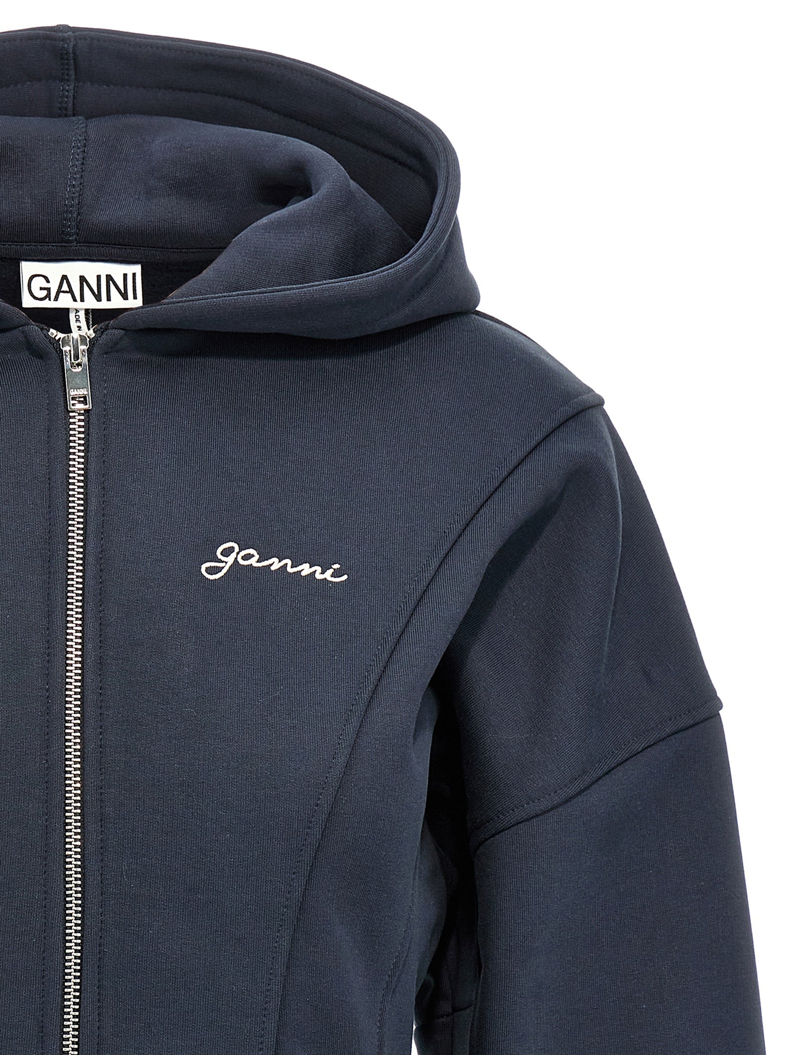 Ganni Logo Embroidery Hoodie