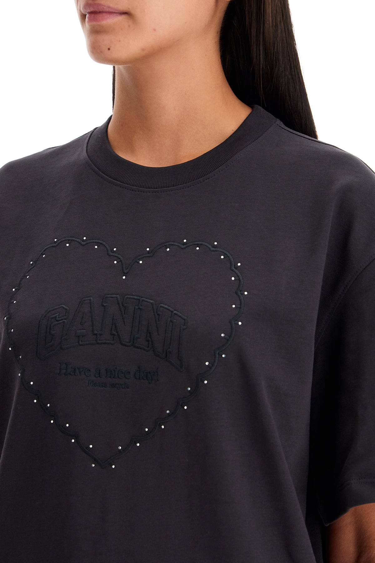 Ganni Embroidered Oversized T