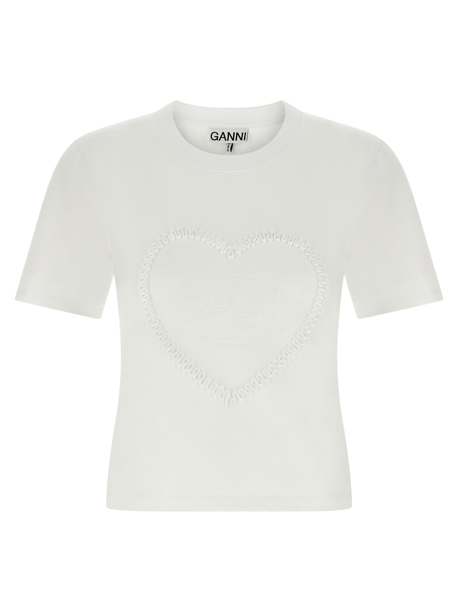 Ganni Heart Embroidery T-Shirt