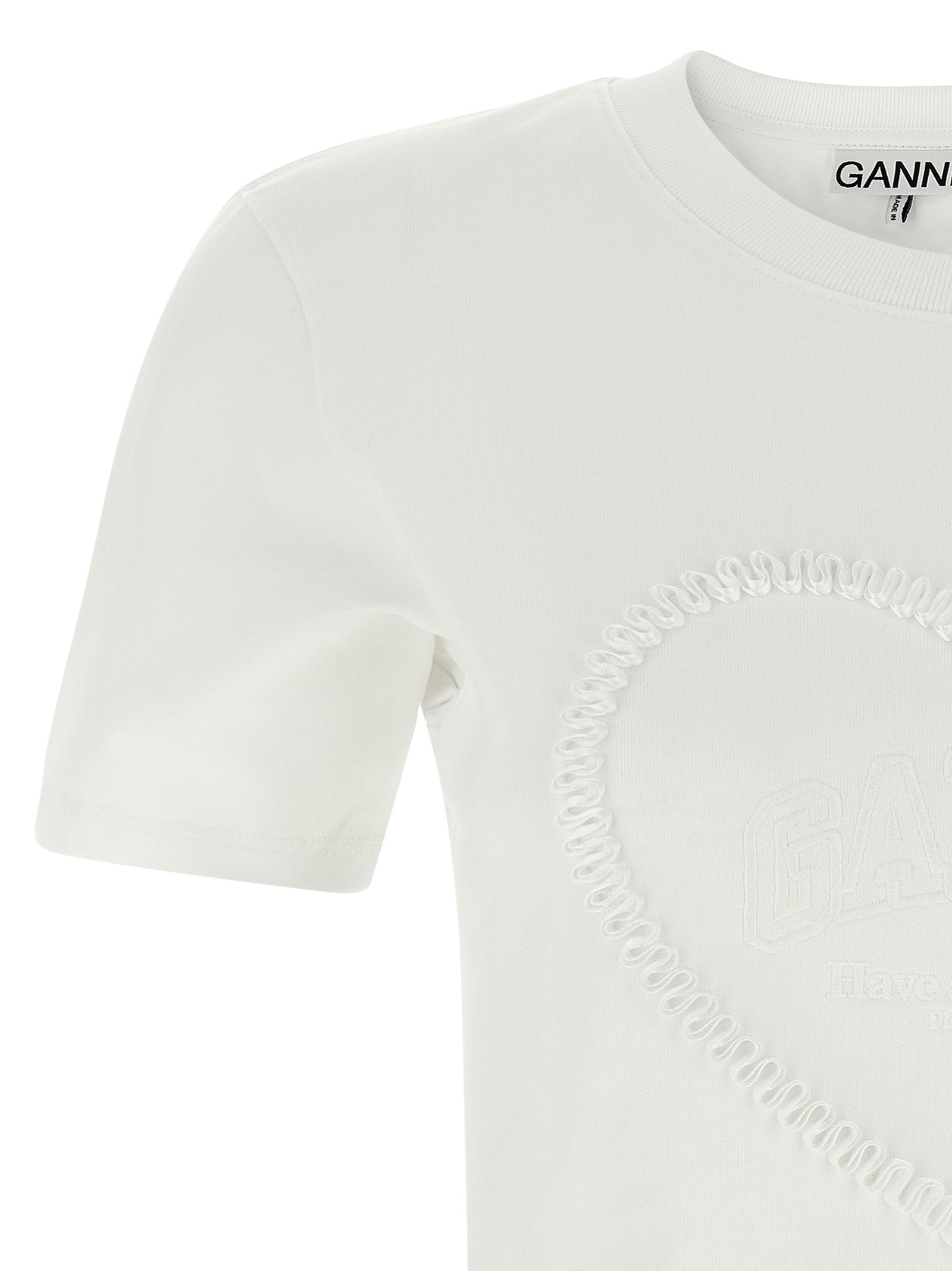 Ganni Heart Embroidery T-Shirt