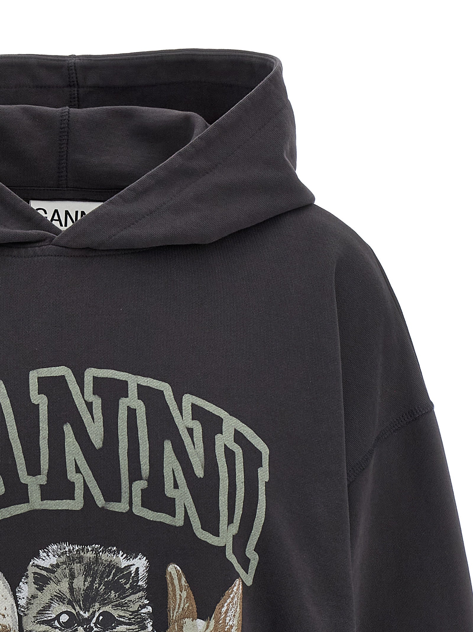 Ganni 'Grey Animal Print' Hoodie