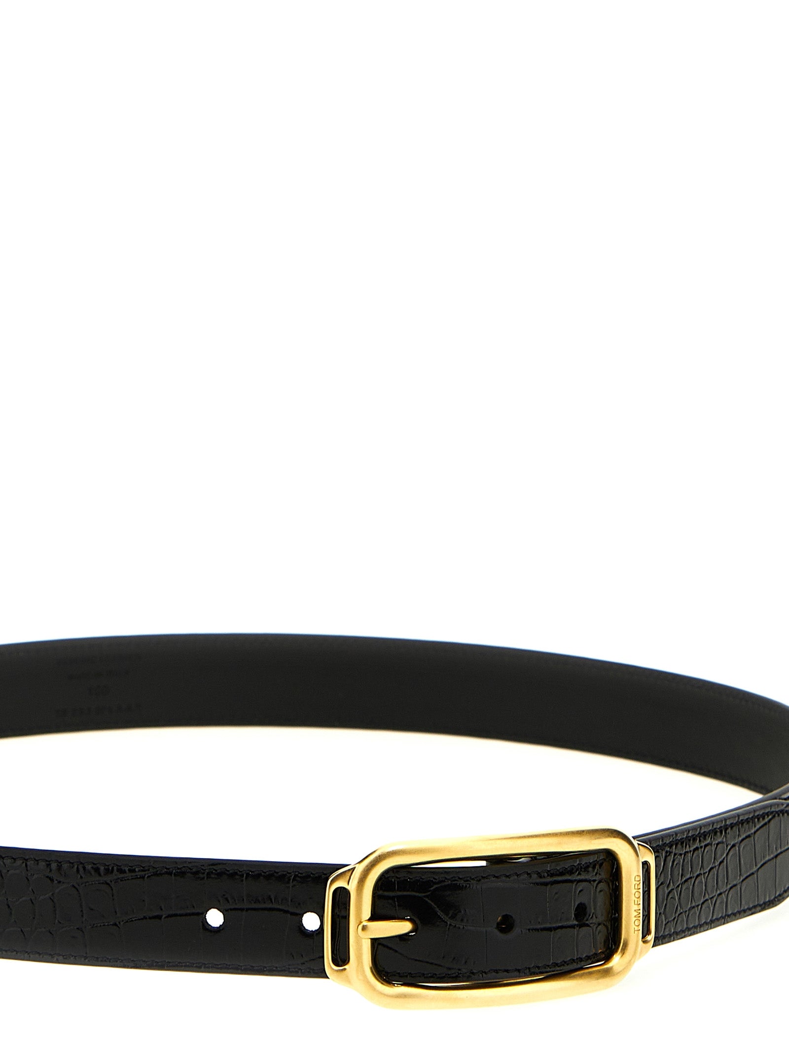 Tom Ford Croc Print Leather Belt