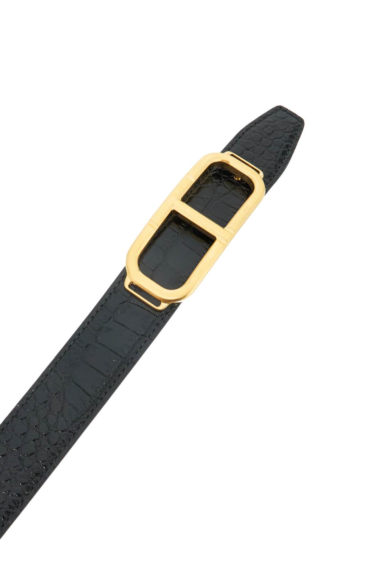 Tom Ford Reversible Belt With T Buckle Black