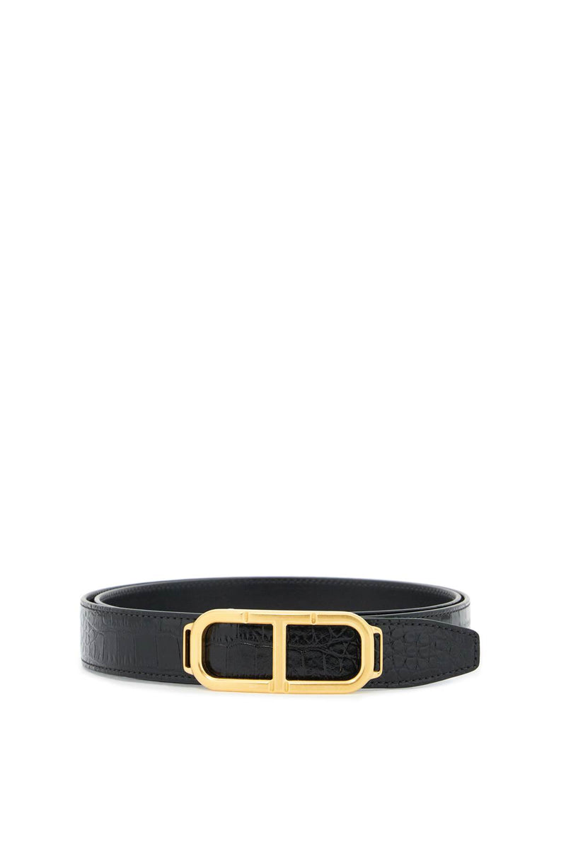 Tom Ford Reversible Belt With T Buckle Black