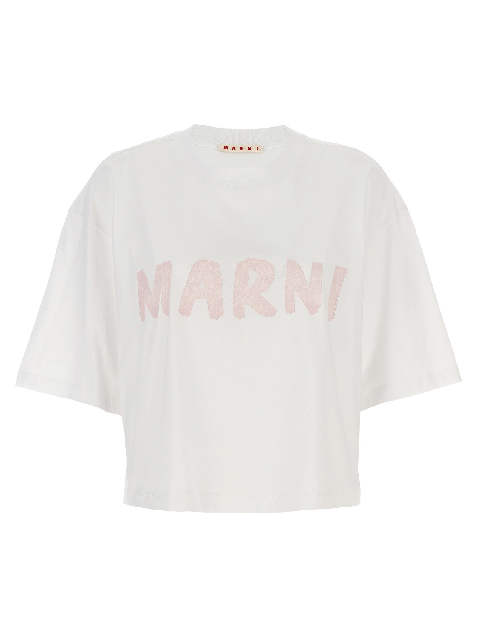 Marni Logo Print Cropped T-Shirt