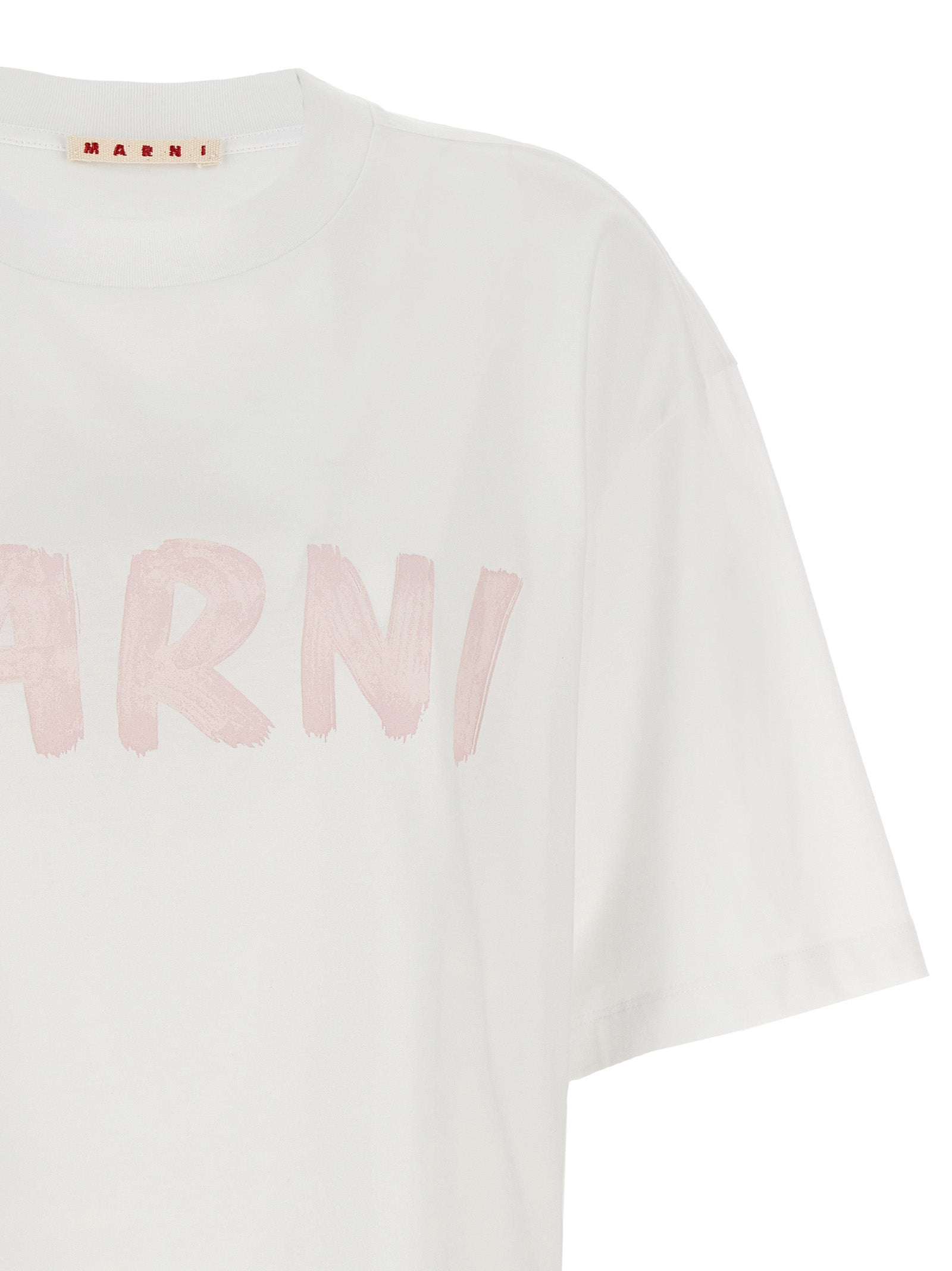 Marni Logo Print Cropped T-Shirt