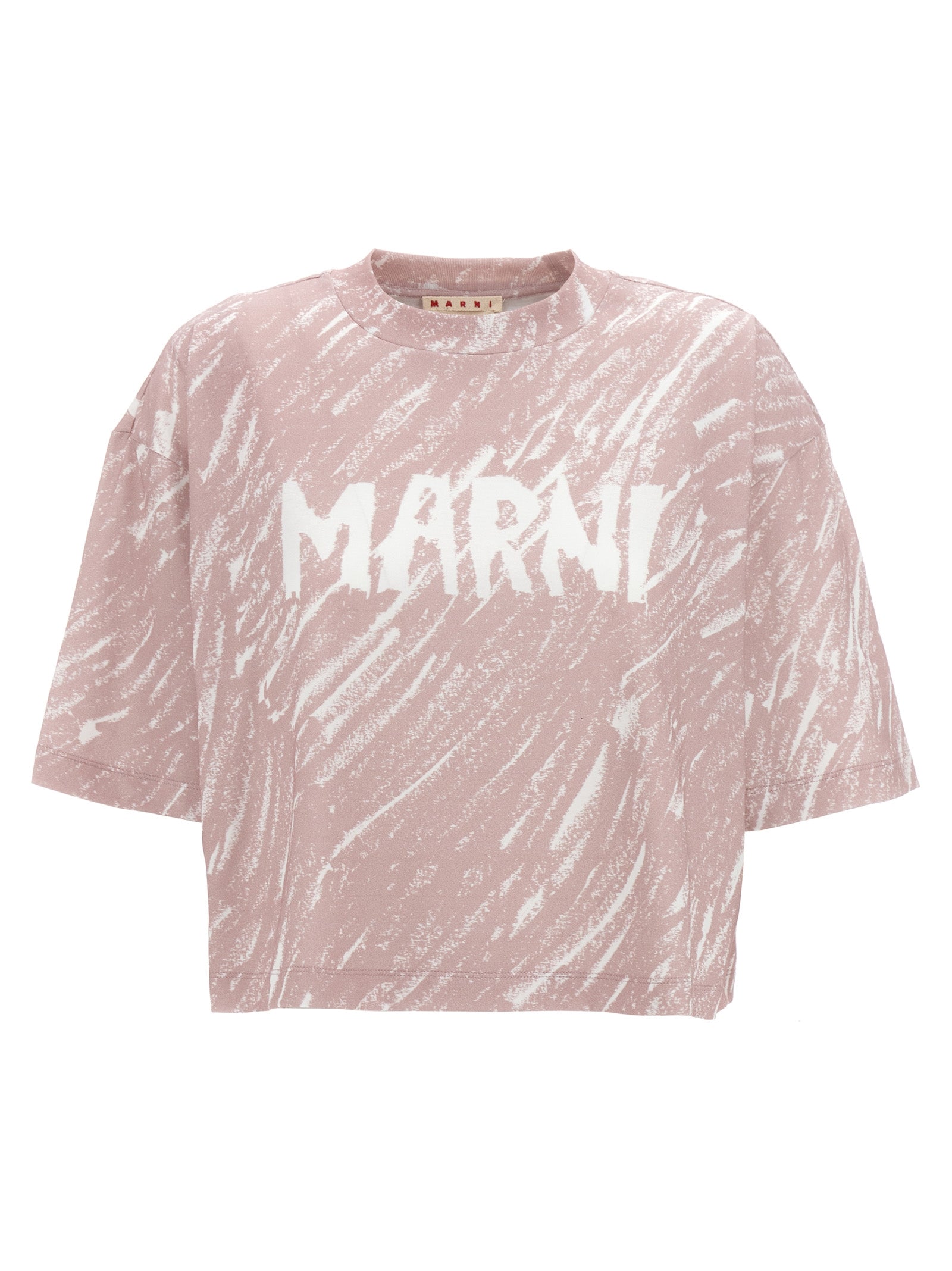 Marni Logo Print Cropped T-Shirt