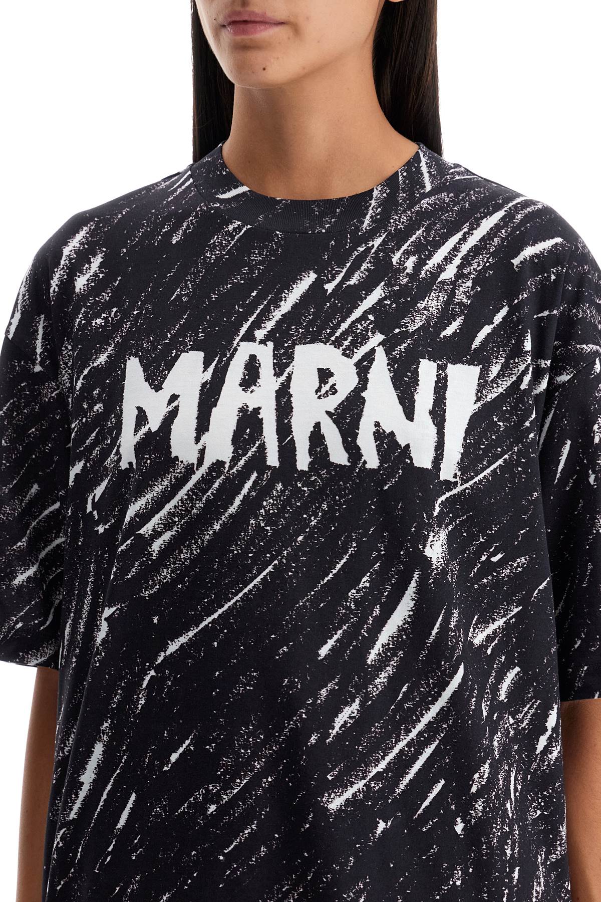 Marni Abstract Pattern Logo T-Shirt With