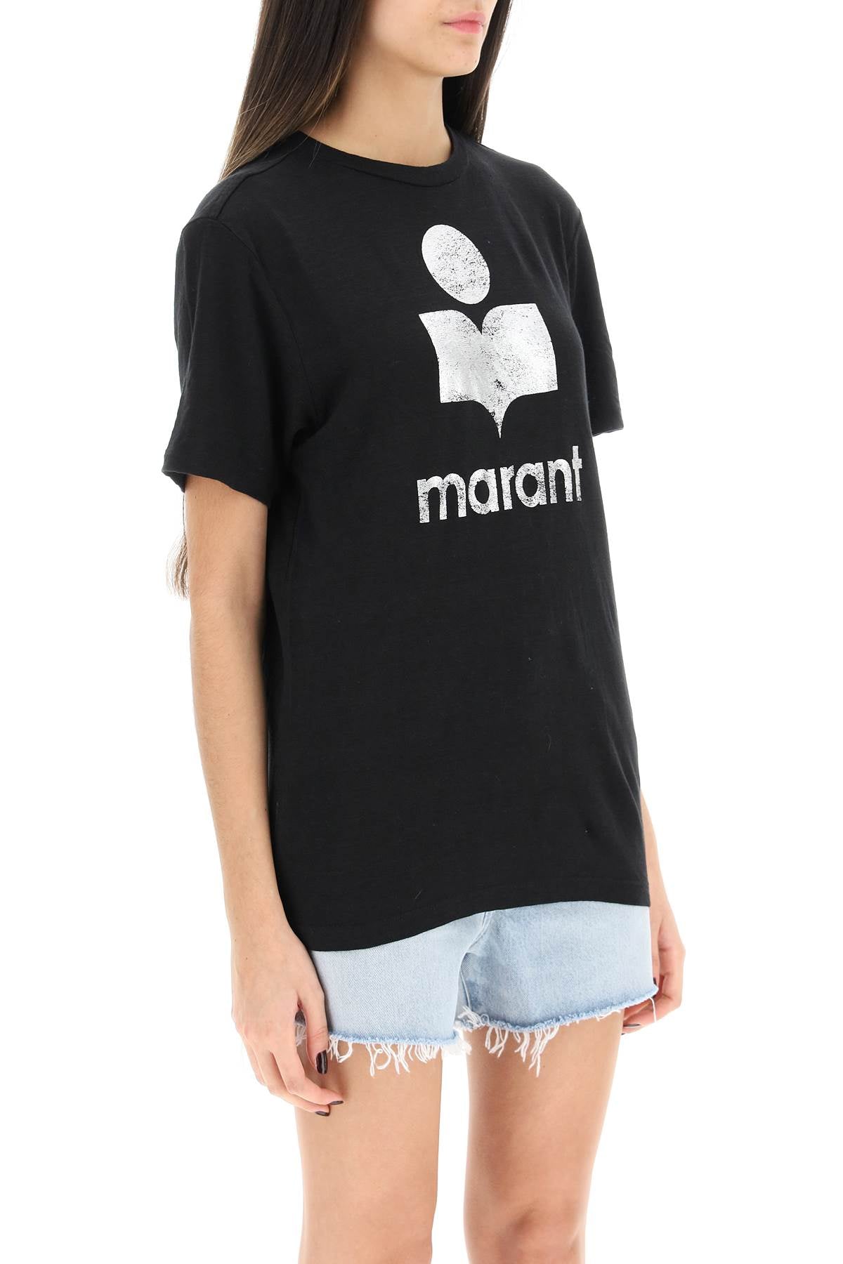 Isabel Marant Etoile Zewel T-Shirt With Metallic Logo Print