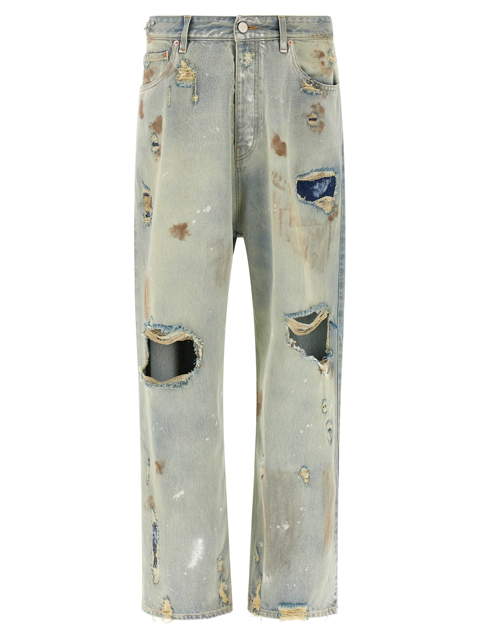 Vetements 'Blue Trashed Big Shape' Jeans