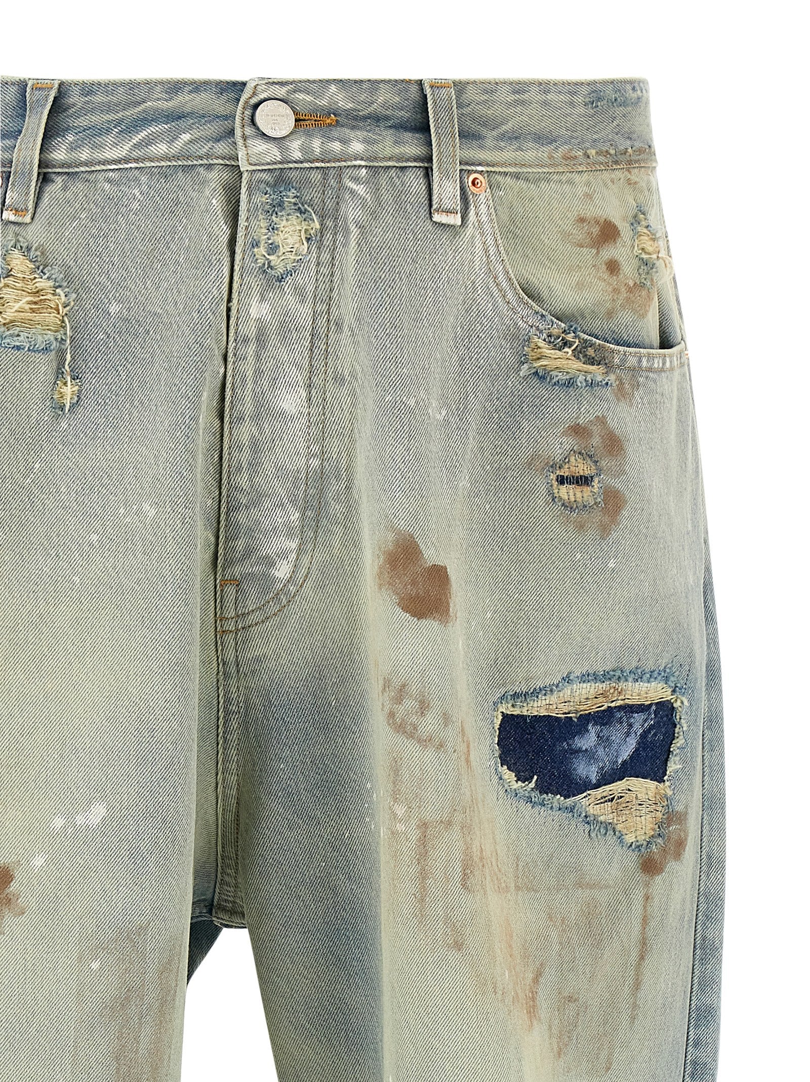 Vetements 'Blue Trashed Big Shape' Jeans