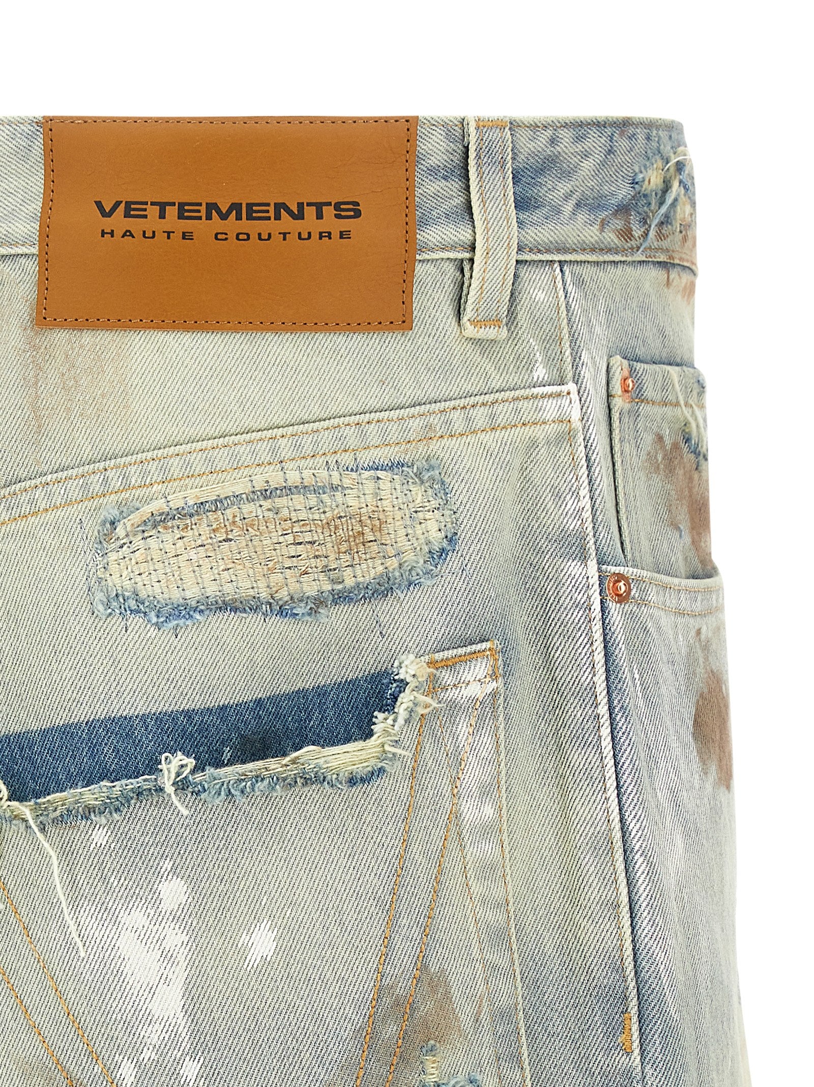 Vetements 'Blue Trashed Big Shape' Jeans