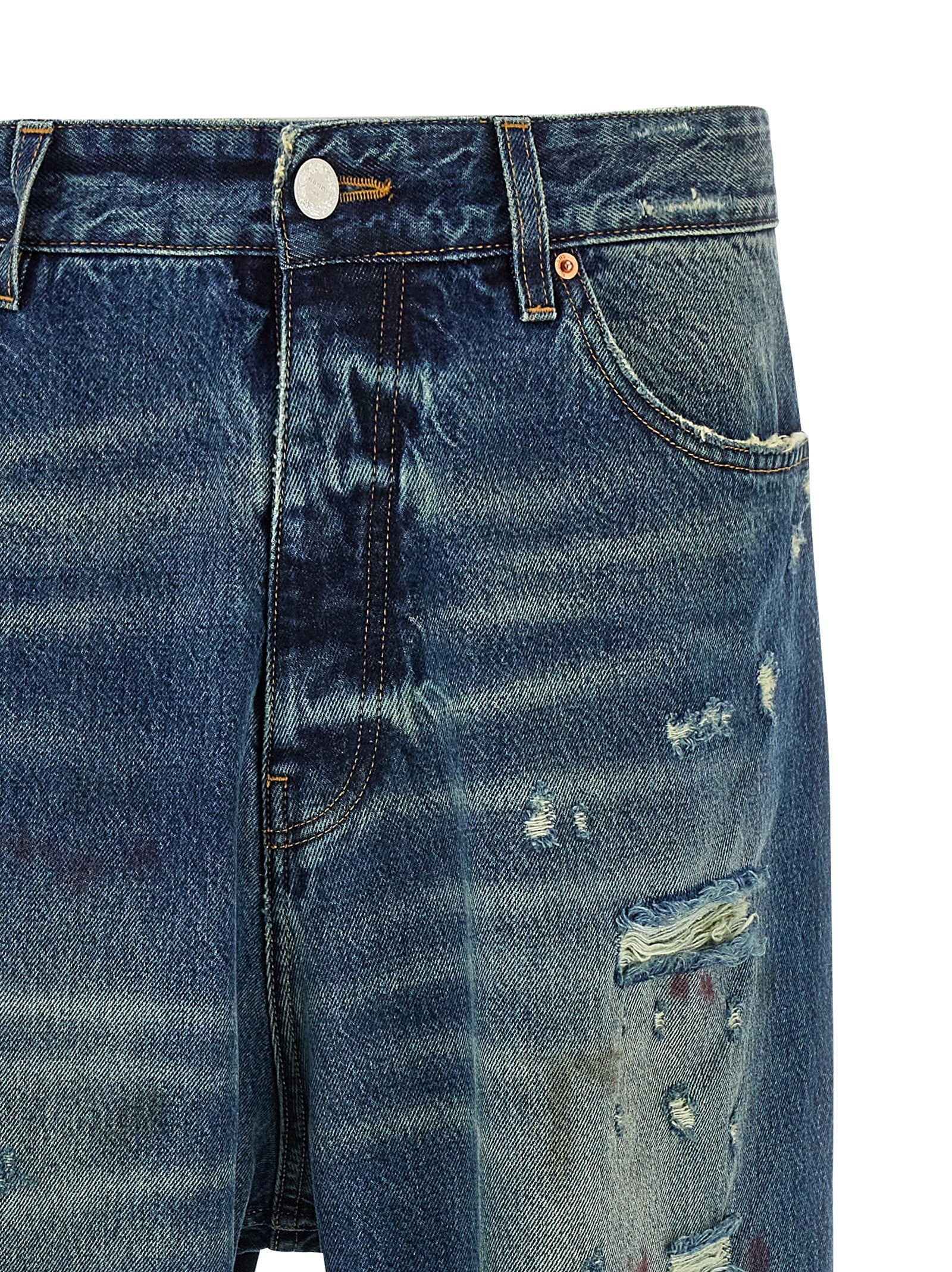 Vetements 'Blue Distressed Baggy' Jeans