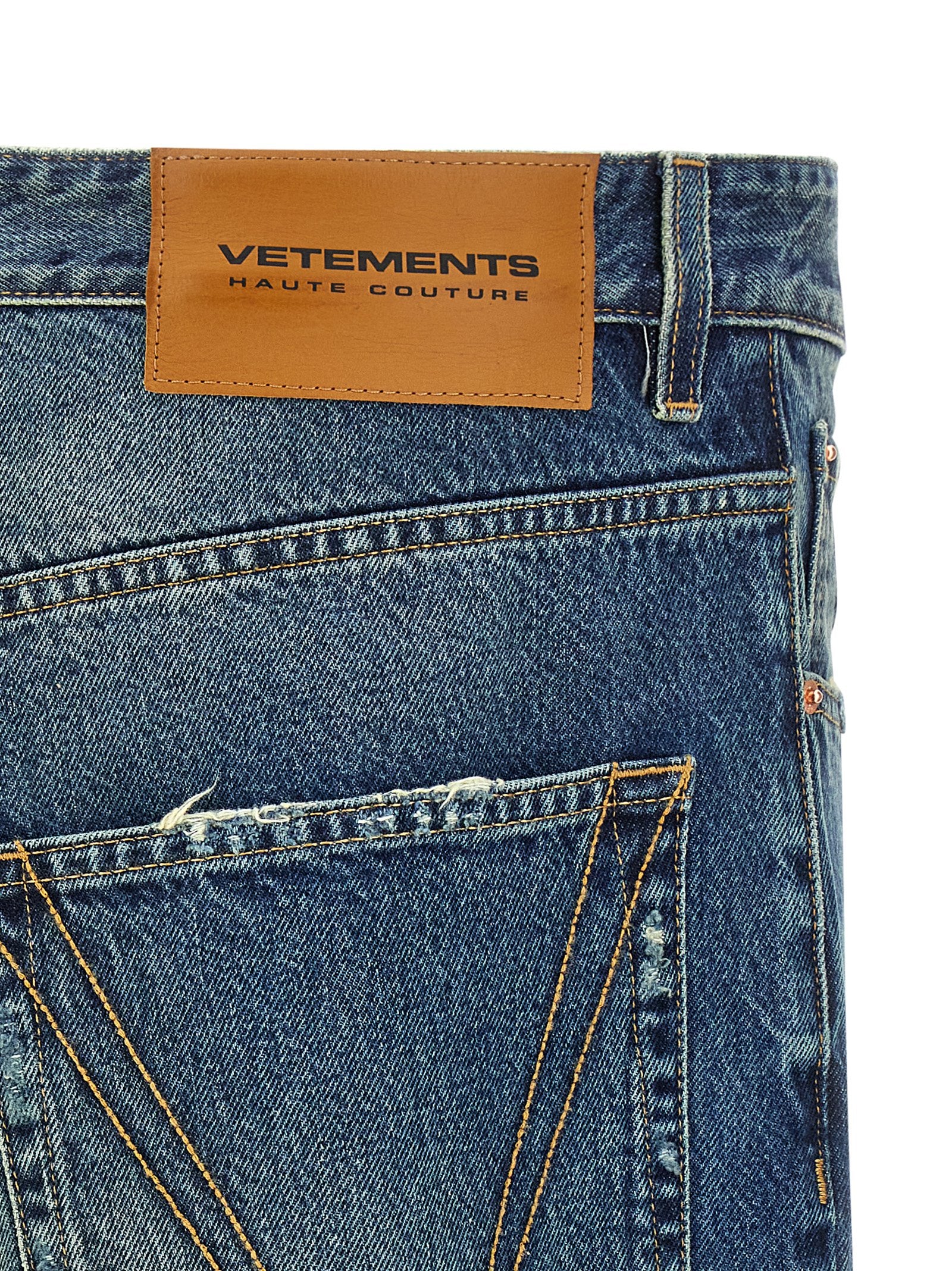 Vetements 'Blue Distressed Baggy' Jeans