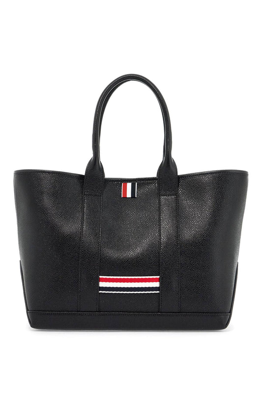 Thom Browne Small Leather Tote Bag For Tools Black
