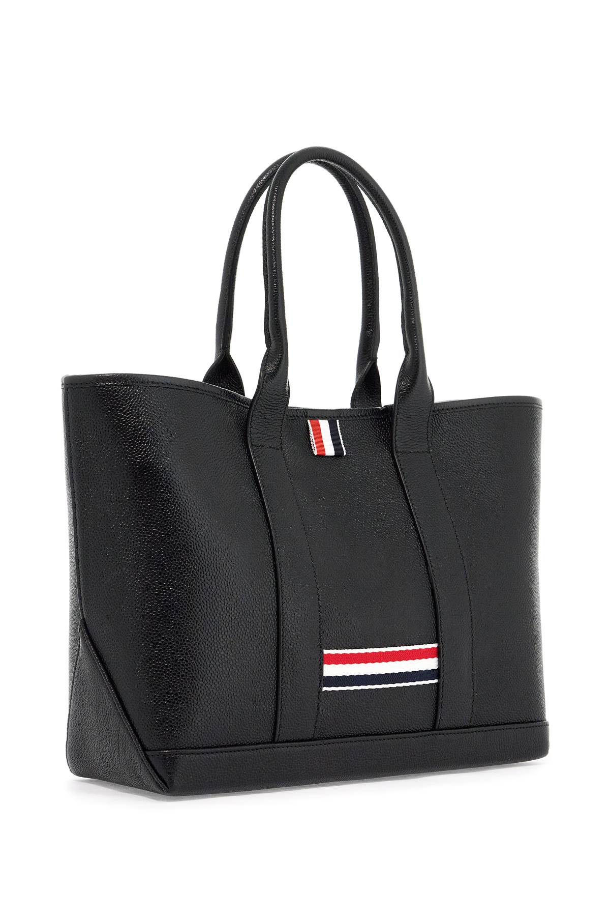 Thom Browne Small Leather Tote Bag For Tools Black