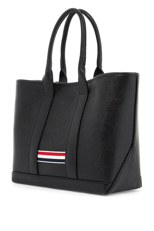 Thom Browne Small Leather Tote Bag For Tools Black