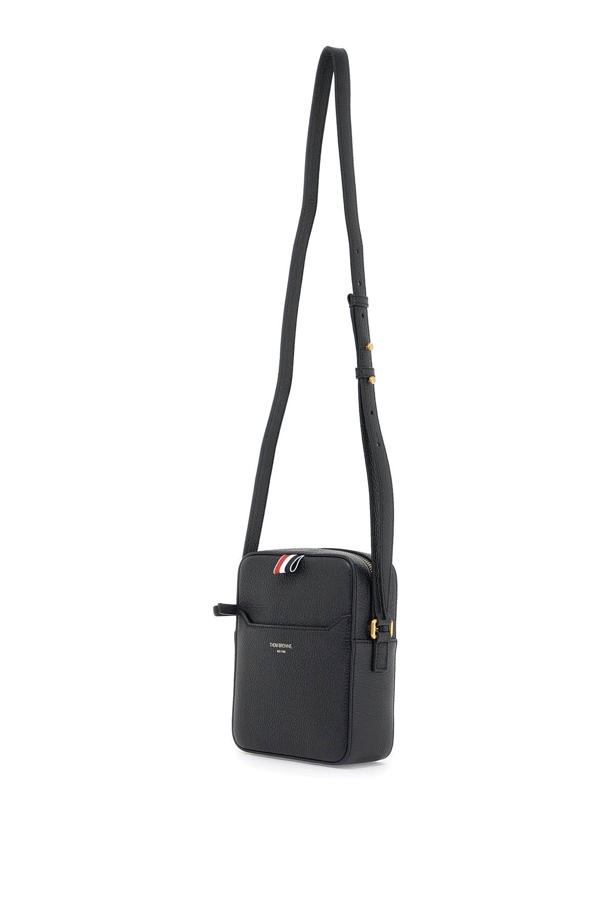 Thom Browne Pebble Grain Leather Vertical Camera Bag Black