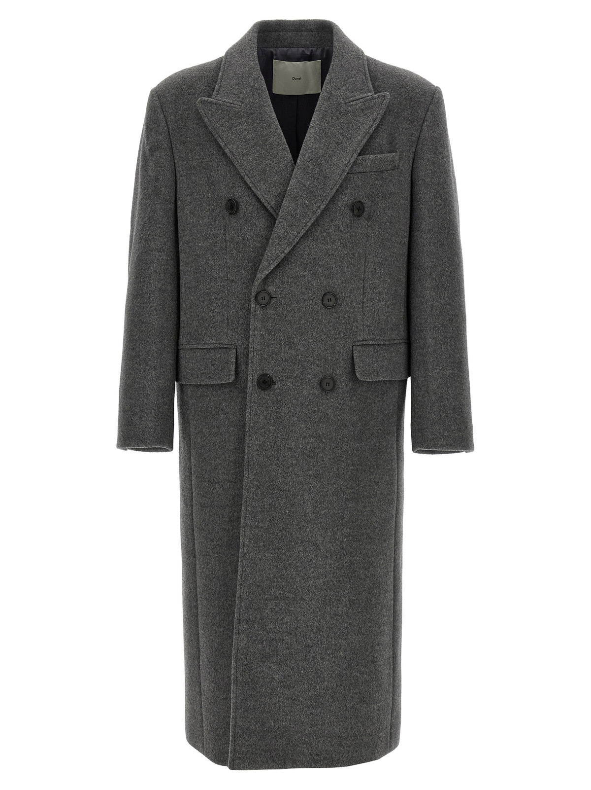 Dunst Grey Wool Double-Breasted Coat