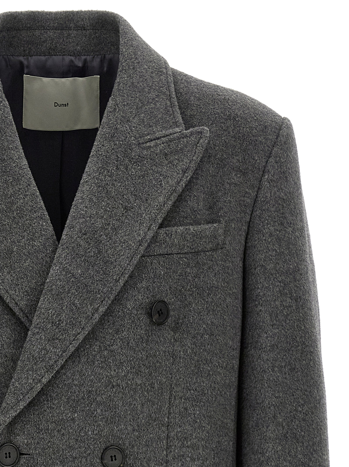 Dunst Grey Wool Double-Breasted Coat
