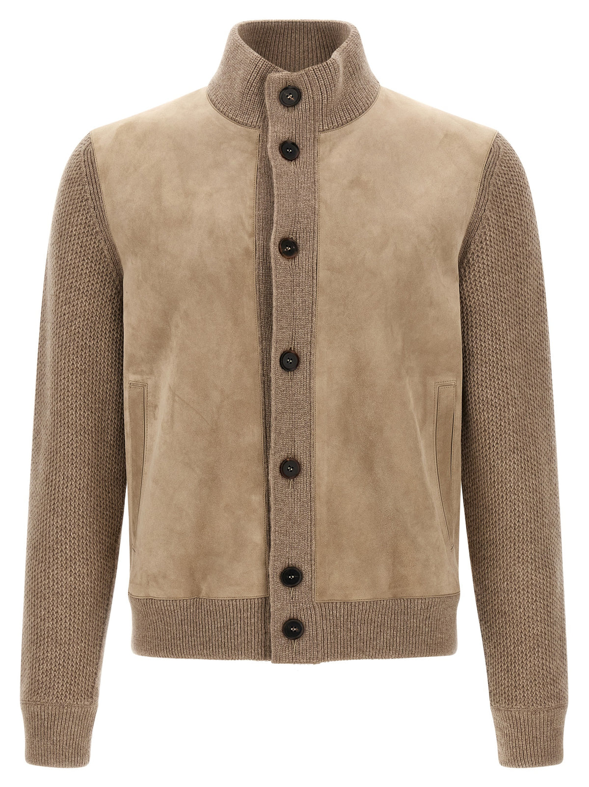 Zegna Suede Panel Cardigan